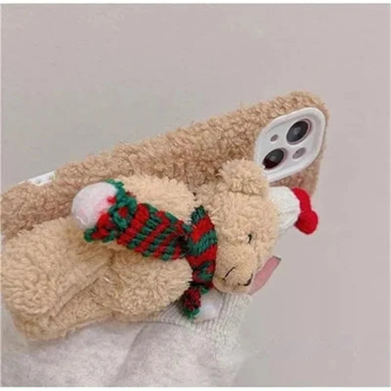 Plush Christmas Bear Phone Case ShopOnlyDeal