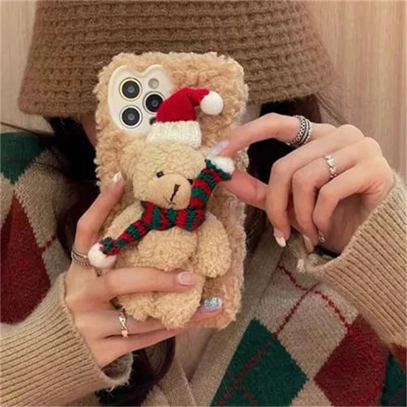 Plush Christmas Bear Phone Case ShopOnlyDeal