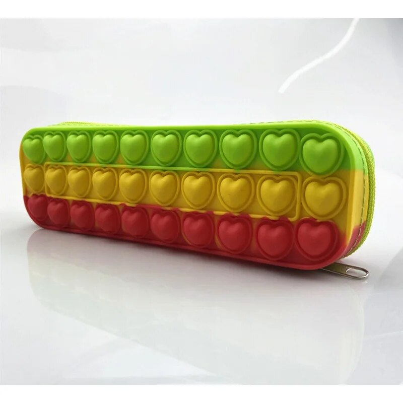 Pop Fidget Toys Silicone Material Pencil Case Kawaii School Pen Case Supplies Pencil Bag School Box  Pouch Stationery Gift ShopOnlyDeal