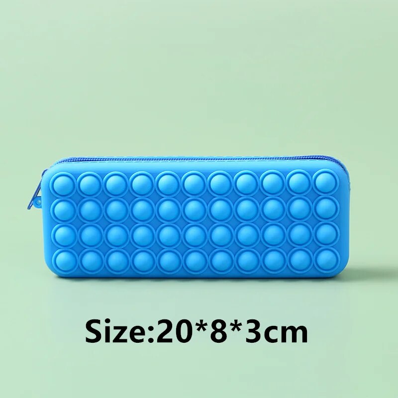 Pop Its Pencil Case Kawaii Stationery Silicone Pencil Pouch Pen Case Trousse School Supplies Pencilcase Reduce Stress Interestin ShopOnlyDeal