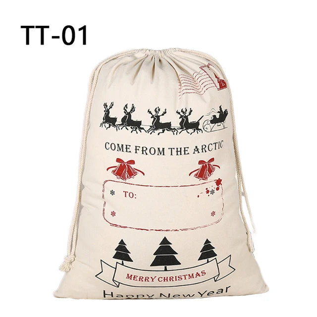 Christmas Gift Bag With Drawstring Santa Sacks Candy Cookie Storage Large Bag Xmas Tree Ornament Festival Decoration ShopOnlyDeal