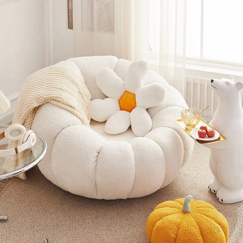 Pumpkin Sofa Living Room Sofa Tatami Balcony Single Leisure Chair Small Apartment Home Armchair Internet Celebrity Minimalist ShopOnlyDeal