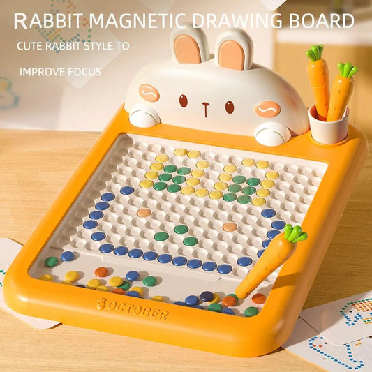 Rabbit Magnetic Drawing Board Carrot Magnet Pen Kids Reusable Drawing Toys Baby Beads Painting Doodle Sketch Pad Children Gifts ShopOnlyDeal