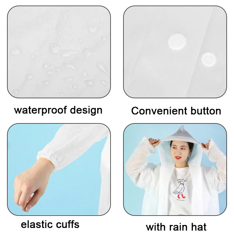 Raincoat Women Men Impermeable Thickened Waterproof Raincoat Tourism Outdoor Hiking Rain Poncho Raincoat Hooded Rain Coat ShopOnlyDeal