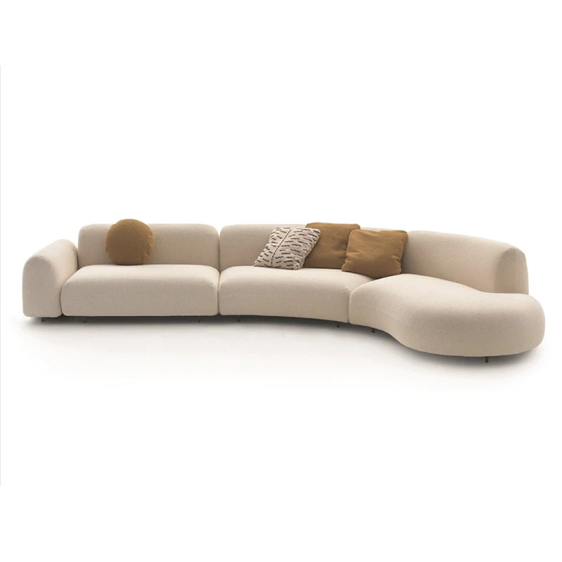 Reception Free Shipping Living Room Sofas White Curve Unique Designer Living Room Sofa Lazy Ergonomic Canape Salon Furniture Fu-Yao Store