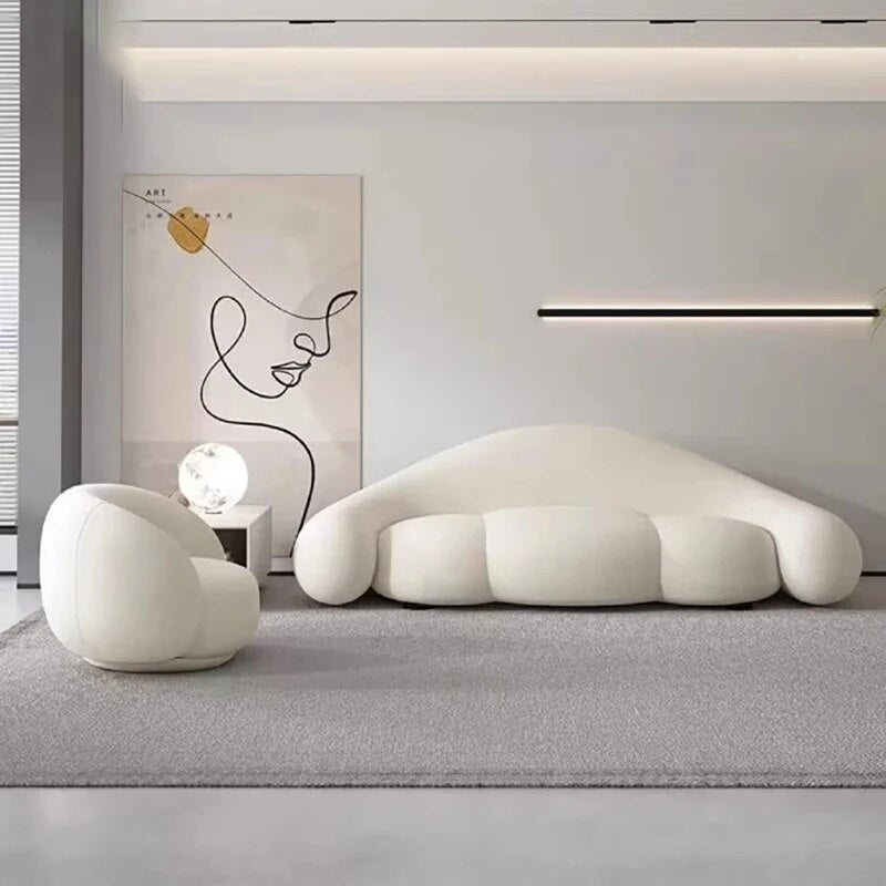 Nordic Recliner Beds Living Room Sofas Designer Minimalist Cloud Bean Bag Living Room Sofa Pouf Bubble White Canape Salon De Luxe Home Furniture ShopOnlyDeal