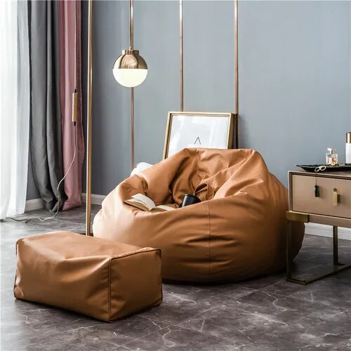 Luxury Bean Bag Recliner Foam Fluffy Bean Bag Sofa Living Room Sleeping Filling Office Lazy Sofa Bean Bag Unisex Modern Sofa Wohnzimmer Decor ShopOnlyDeal