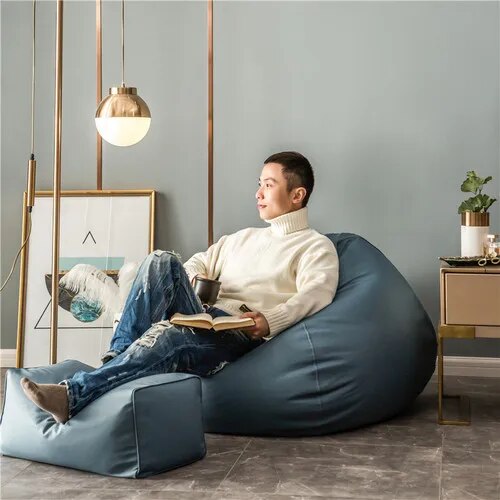 Luxury Bean Bag Recliner Foam Fluffy Bean Bag Sofa Living Room Sleeping Filling Office Lazy Sofa Bean Bag Unisex Modern Sofa Wohnzimmer Decor ShopOnlyDeal