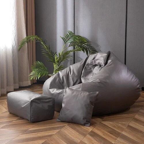 Luxury Bean Bag Recliner Foam Fluffy Bean Bag Sofa Living Room Sleeping Filling Office Lazy Sofa Bean Bag Unisex Modern Sofa Wohnzimmer Decor ShopOnlyDeal