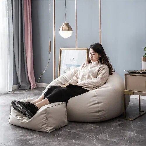 Luxury Bean Bag Recliner Foam Fluffy Bean Bag Sofa Living Room Sleeping Filling Office Lazy Sofa Bean Bag Unisex Modern Sofa Wohnzimmer Decor ShopOnlyDeal