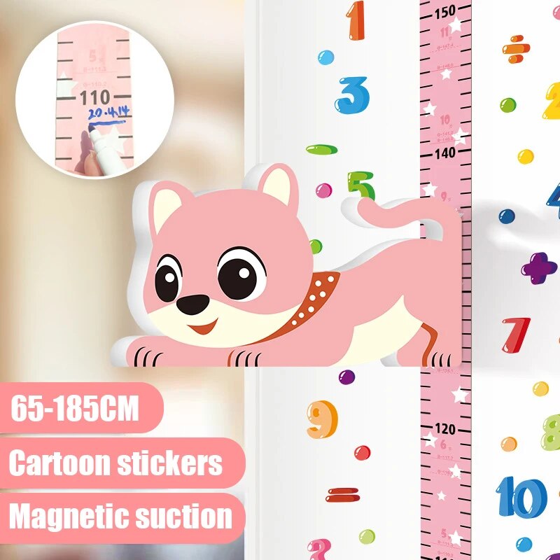 Removable 3d Three-dimensional Cartoon Height Stickers Self-adhesive Children's Magnetic Suction Baby Height Wall Stickers ShopOnlyDeal