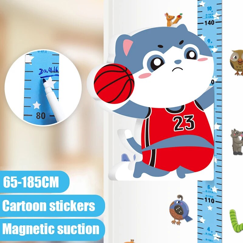 Removable 3d Three-dimensional Cartoon Height Stickers Self-adhesive Children's Magnetic Suction Baby Height Wall Stickers ShopOnlyDeal