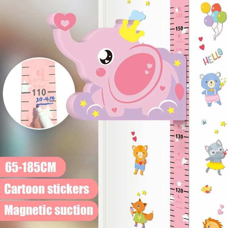 Removable 3d Three-dimensional Cartoon Height Stickers Self-adhesive Children's Magnetic Suction Baby Height Wall Stickers ShopOnlyDeal