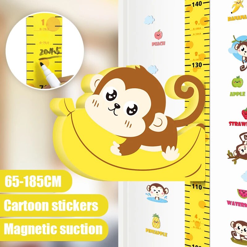 Removable 3d Three-dimensional Cartoon Height Stickers Self-adhesive Children's Magnetic Suction Baby Height Wall Stickers ShopOnlyDeal