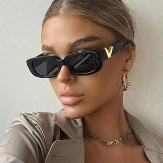 Luxury Sunglasses Retro Shades Cat Frame Sunglasses Women 2023 Luxury V Sun Glasses Men Fashion Rectangle Jelly Sunglasses with Metal Hinges UV400 Decorate Your Eyes Sunglasses Store