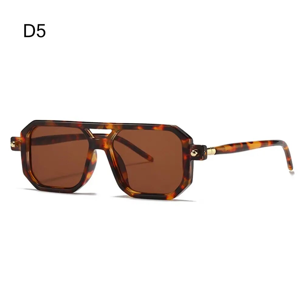 Retro Double Bridge Women's Sunglasses Fashion Leopard Sun Glasses Trendy Street Wear Shades Men's Shades UV400 Eyewear ShopOnlyDeal