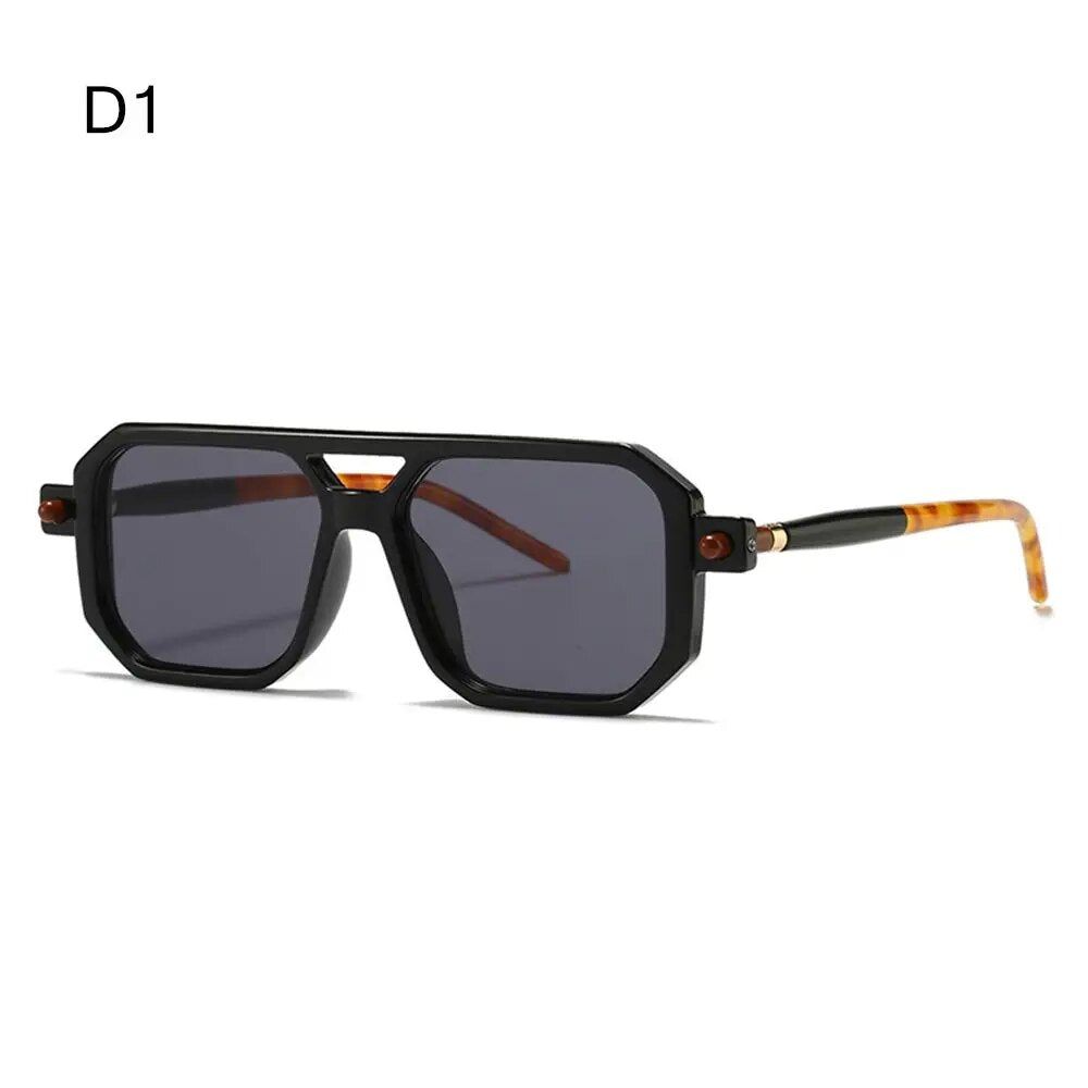 Retro Double Bridge Women's Sunglasses Fashion Leopard Sun Glasses Trendy Street Wear Shades Men's Shades UV400 Eyewear ShopOnlyDeal