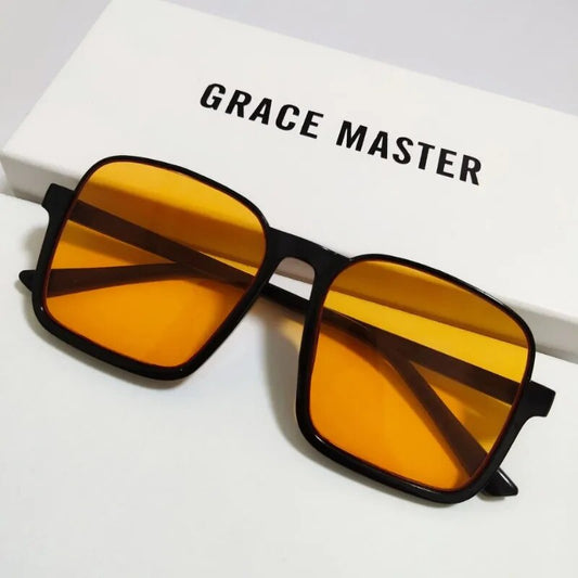 Retro Half Frame Sunglasses Fashion New Square Big Frame Ins Trendy Sunglasses ShopOnlyDeal