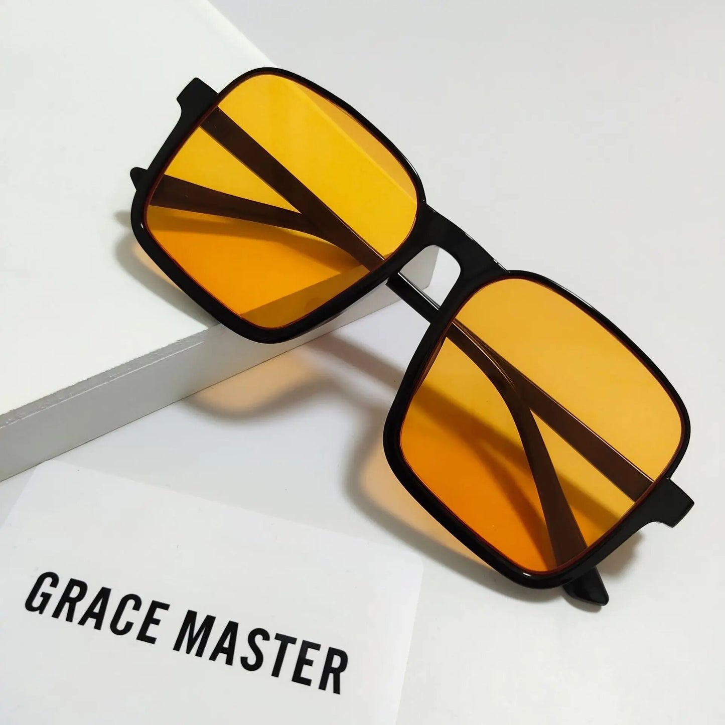 Retro Half Frame Sunglasses Fashion New Square Big Frame Ins Trendy Sunglasses ShopOnlyDeal