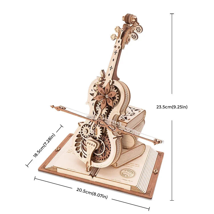 3D Wooden Puzzle Magic Cello Mechanical Music Box Moveable Stem Funny Creative Toys for Child Girls AMK63 ShopOnlyDeal