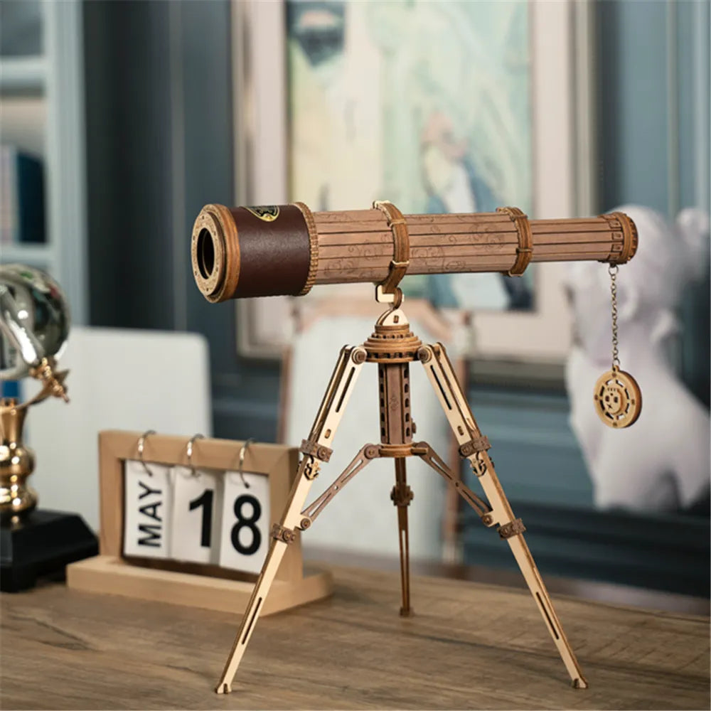 Telescopic Monocular Telescope Wooden Model Building Kits 1:1 DIY 314 pcsAssembly Toy Gift for Children Adult ShopOnlyDeal