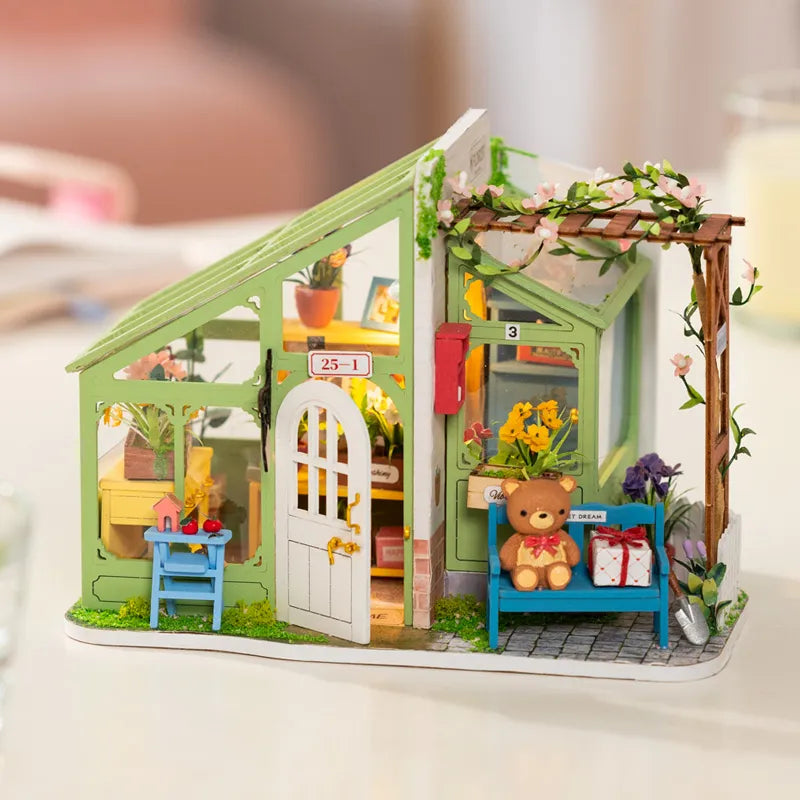 Flower Doll House with Furniture DIY Spring Encounter Children Adult Miniature Dollhouse Wooden Kits Toy DG154 ShopOnlyDeal
