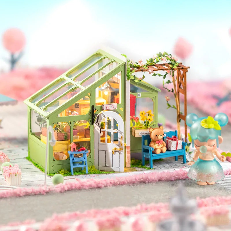 Flower Doll House with Furniture DIY Spring Encounter Children Adult Miniature Dollhouse Wooden Kits Toy DG154 ShopOnlyDeal