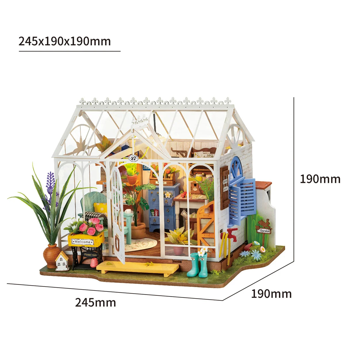 Robotime Rolife Dreamy Garden House DIY Dollhouse Miniature Mini House Wooden Kit Toy 3D Wooden Diorama Kit for Kids Robotime Online Store