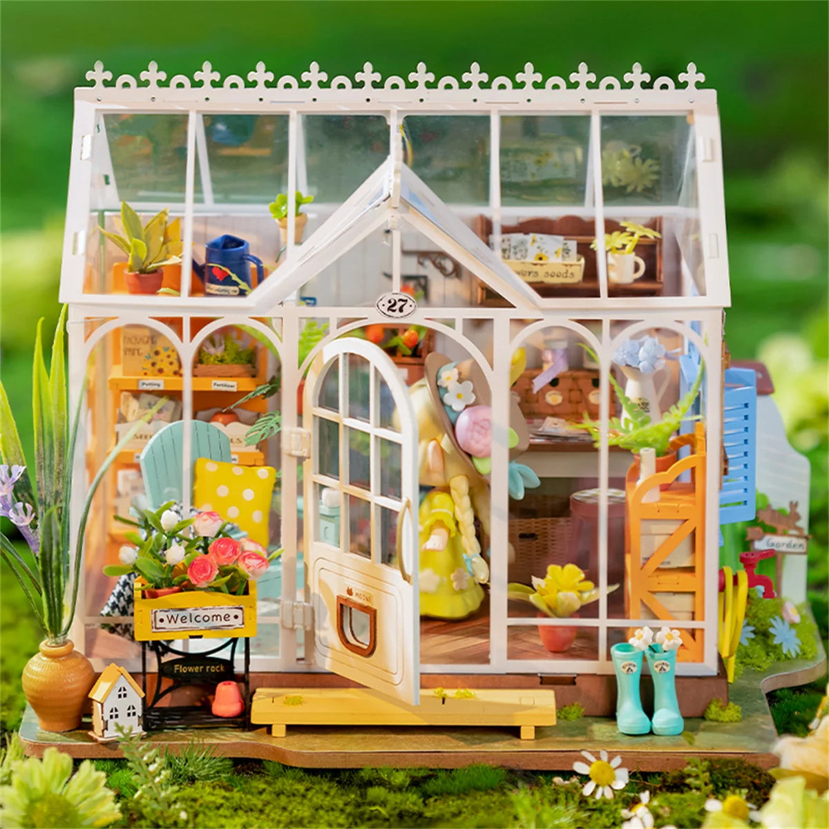 Robotime Rolife Dreamy Garden House DIY Dollhouse Miniature Mini House Wooden Kit Toy 3D Wooden Diorama Kit for Kids Robotime Online Store