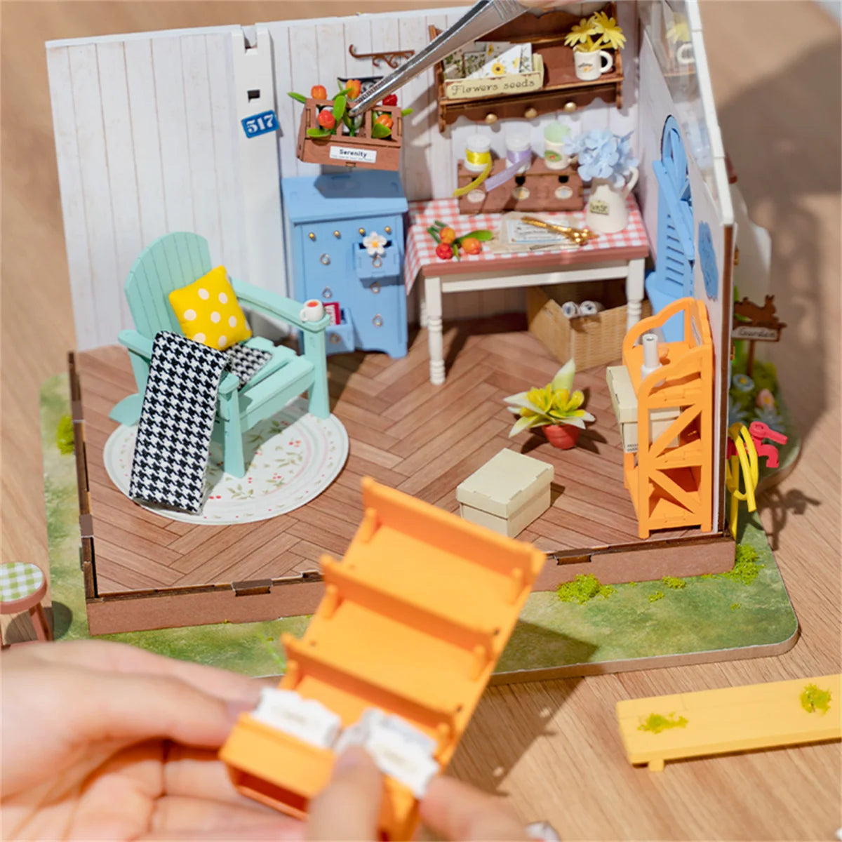 Robotime Rolife Dreamy Garden House DIY Dollhouse Miniature Mini House Wooden Kit Toy 3D Wooden Diorama Kit for Kids Robotime Online Store