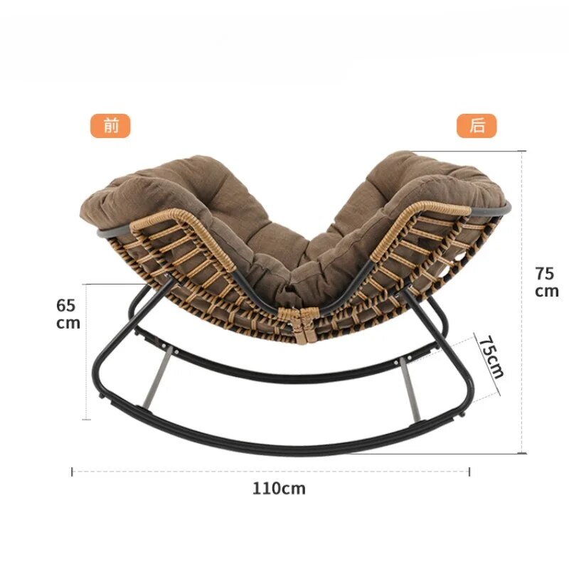 Lazy Sofa Balcony Rocking Chaise Lounge Relaxation Recliner Rattan Fauteuil Salon Terrace Furniture QF50TY ShopOnlyDeal