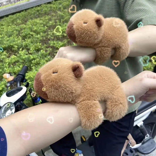 Kawaii Capybara Clap Circle Toys Slap Snap Wrap Wristband Bracelet Capybara Plush Hand Ring Fun Pop Circles Kids Christmas Gift ShopOnlyDeal