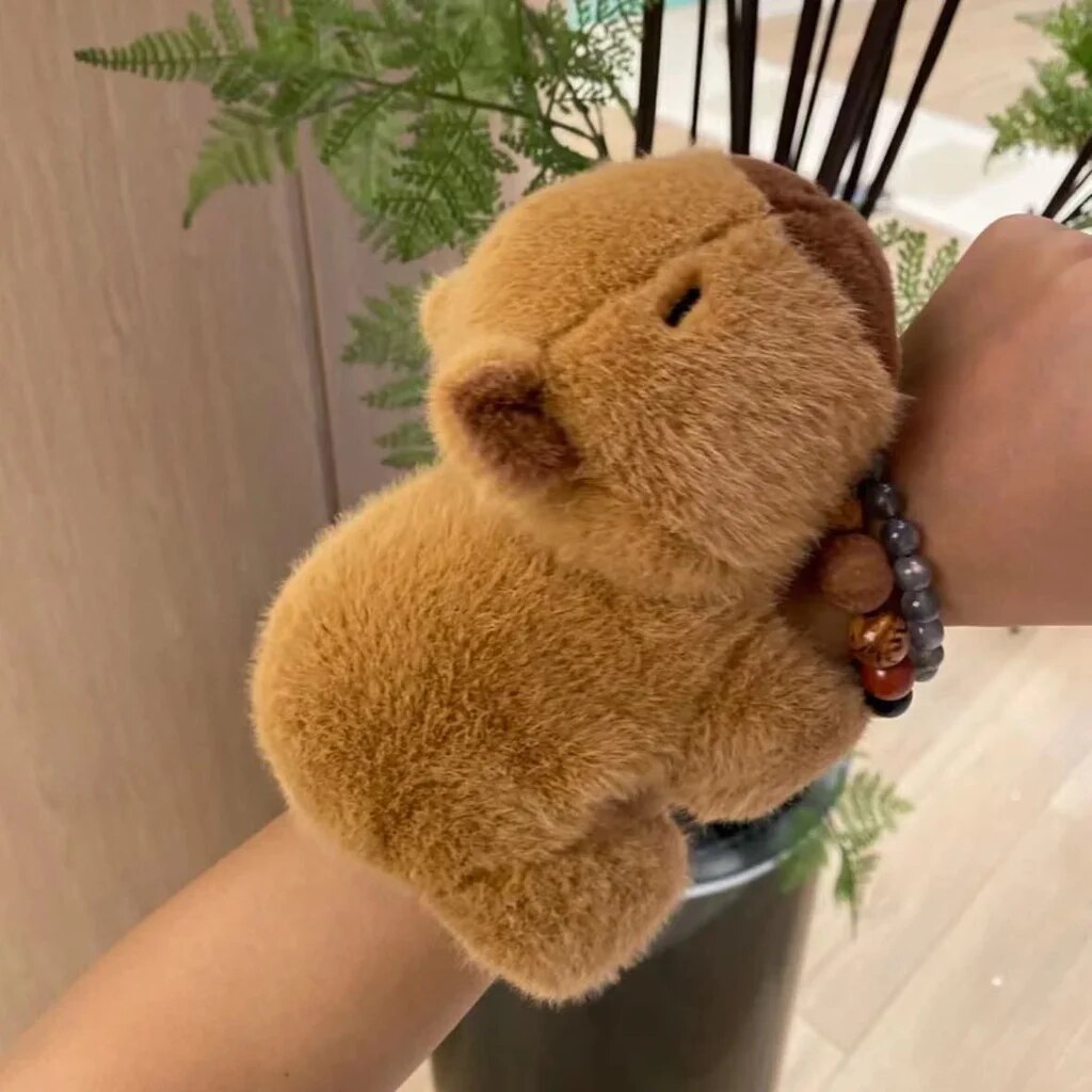 Kawaii Capybara Clap Circle Toys Slap Snap Wrap Wristband Bracelet Capybara Plush Hand Ring Fun Pop Circles Kids Christmas Gift ShopOnlyDeal