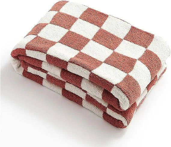 Checkerboard Grid Throw Blanket - Gingham Patterned Warmer Comfort Plush, Reversible Microfiber Cozy Decor for Home, Bed, and Couch ShopOnlyDeal