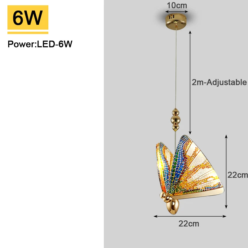 Indoor Gold LED Chandelier Lamp | Nordic Butterfly Pendant Light | Dining Room, Kitchen, Bedroom, Living Room Hanging Lighting ShopOnlyDeal