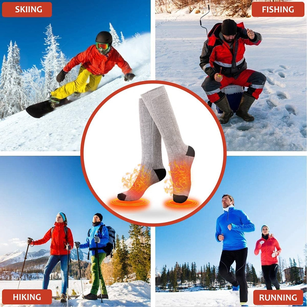 Electric Socks Rechargeable Electrically Heated Warm Hiking  Hunting Three-Speed Temperature Control Comfortable Winter Outdoor Sports ShopOnlyDeal