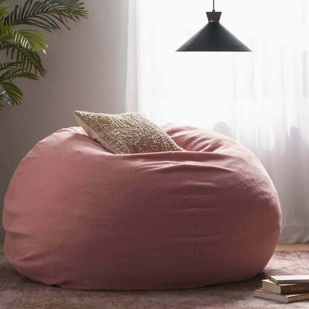 Sofas Living Room Furniture Lavender Pink Bean Bag Sofa Chair Faux Shearling 3 Ft. Bean Bag Beanbag Rooms the Bags RUO WU Home Department Store