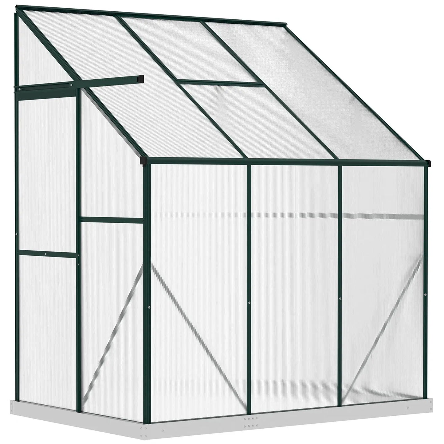 6' x 4' x 7'Aluminum Greenhouse, Polystyrene Walk-in Garden Greenhouse with 2 Adjustable Roof Vents and 3 Doors, Clear ShopOnlyDeal