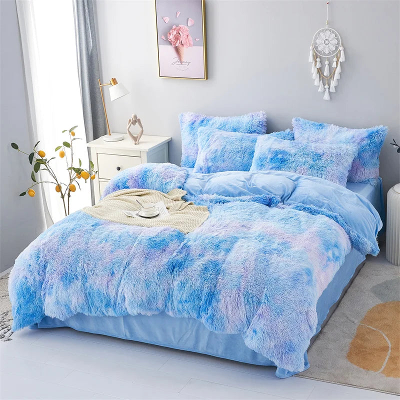 Warm and Cozy Plush Duvet Cover Set - Skin-Friendly Bedding for Single and Double Beds ShopOnlyDeal