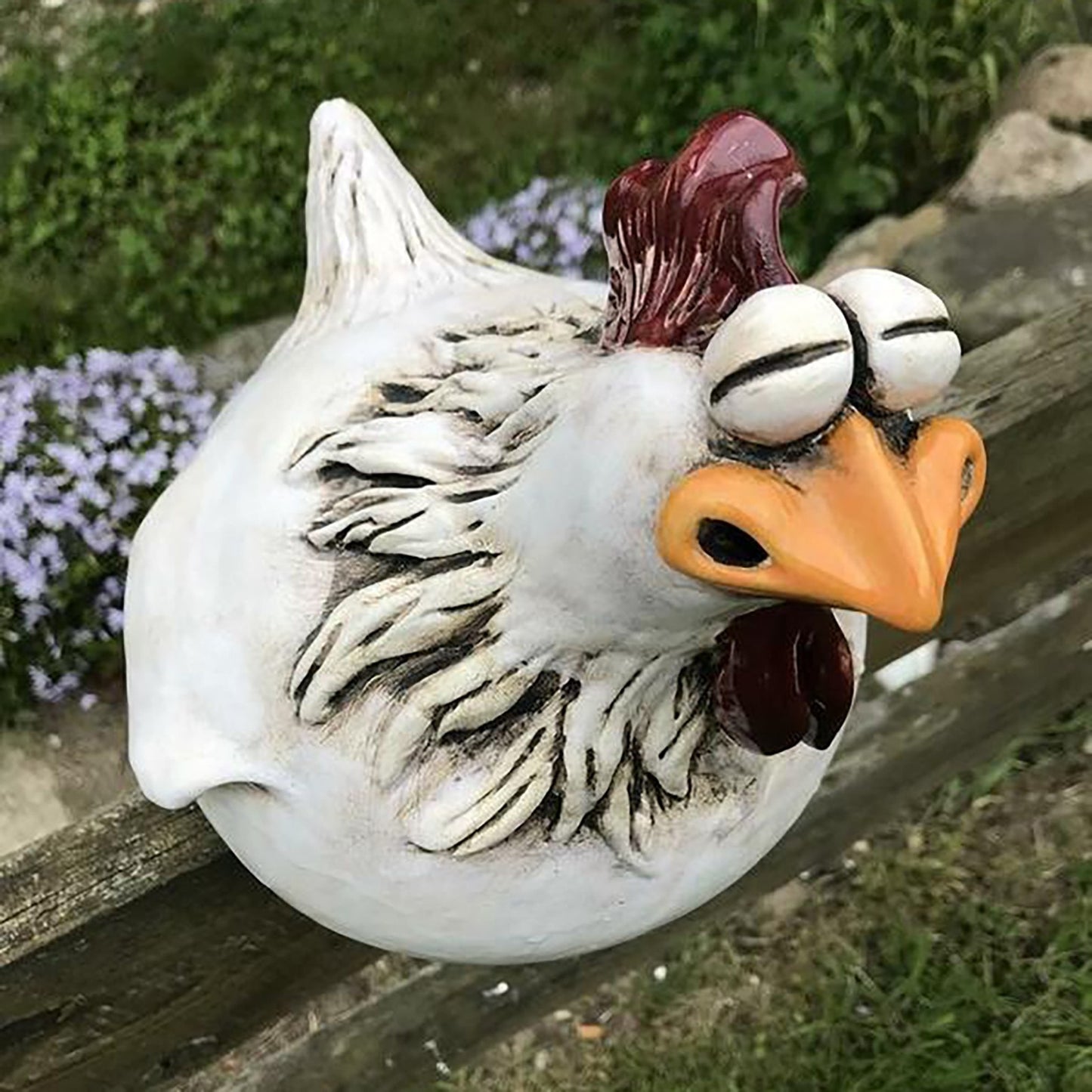 Chicken Fence Decor Resin Statues Home Garden Farm Yard Decorations Chicken Hen Sculpture Art Craft Courtyard Housewarming Funny Animals Farm Decoration ShopOnlyDeal