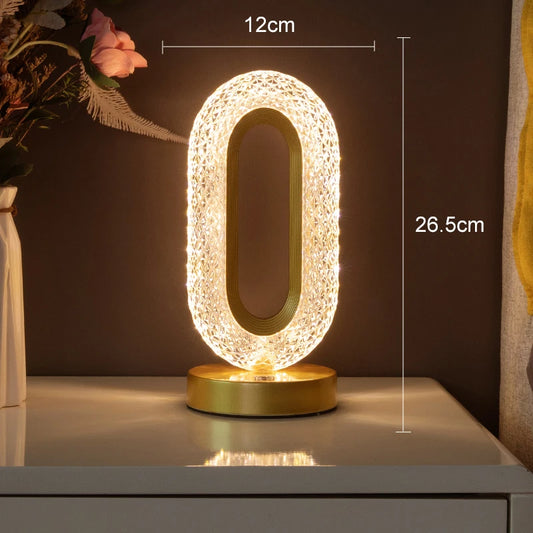 Crystal LED Table Lamp Stepless Dimming USB Charging Touch Switch Remote Control Bedside Light Living Room Decoration Desk Lamp ShopOnlyDeal