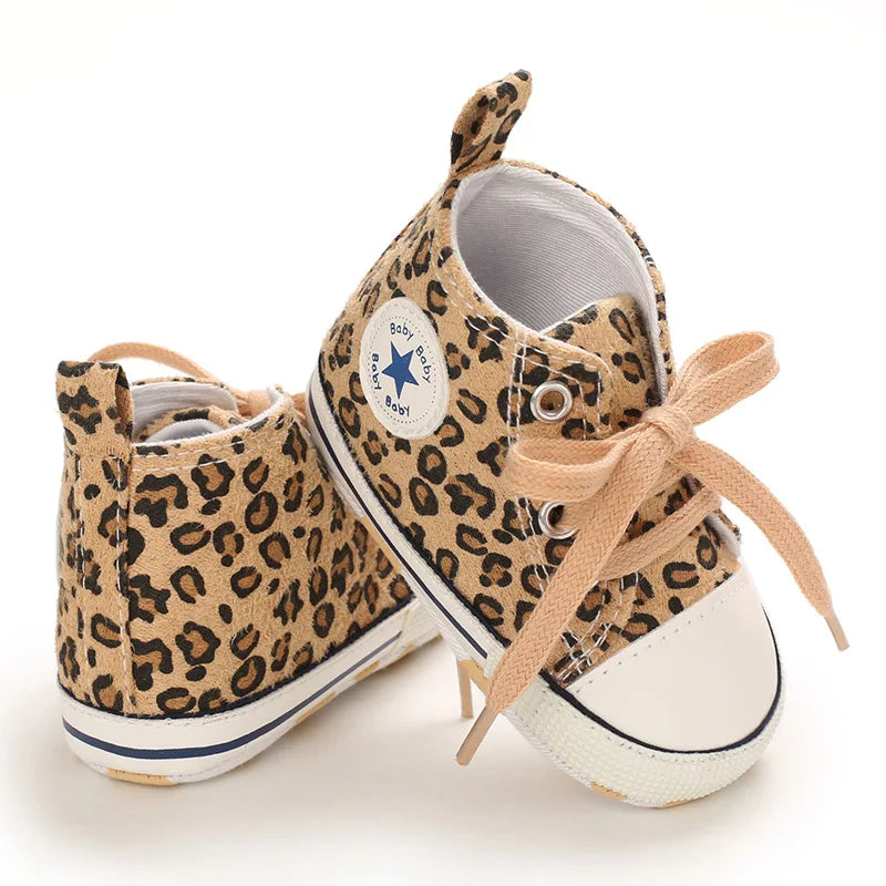 Classic Baby Shoe | Boy & Girl Leopard Print | Cute Animal Casual Flat Sneaker | First Baby Ankle Boot | Cotton Non-Slip First Walkers Shoe ShopOnlyDeal