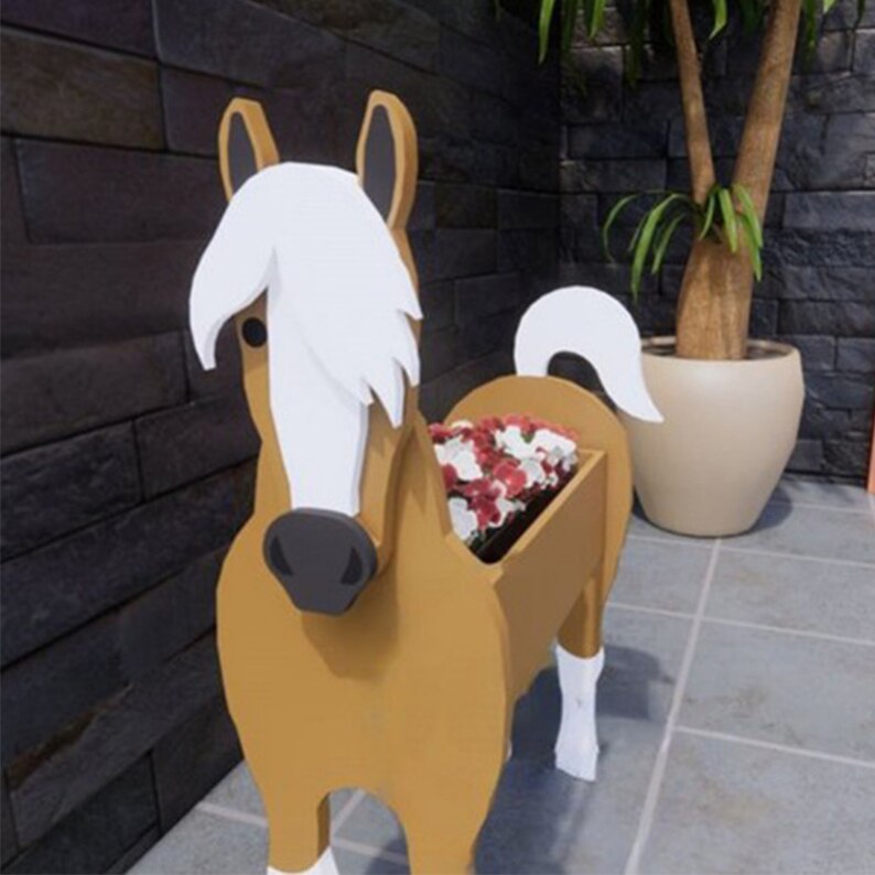 Farm Animals Garden Planter Flower Pot Cat Shape Planter Cows Horse Sheep Rabbit Bear Elephant Garden Pots DIY PVC Flower Highlander Cow Planter Garden Home Decor Forest Animals, Garden Decor ShopOnlyDeal