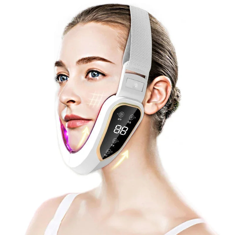 Facial Lifting Device - LED Photon Therapy, Facial Slimming, Vibration Massager, Double Chin V-shaped Cheek Lift Face ShopOnlyDeal