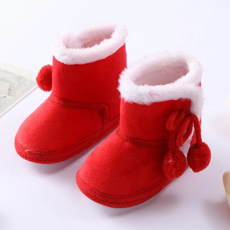 Autumn Winter Warm Newborn Boots - 1 Year Baby Girls and Boys Shoes, Toddler Soft Sole Fur Snow Boots for 0-18M ShopOnlyDeal