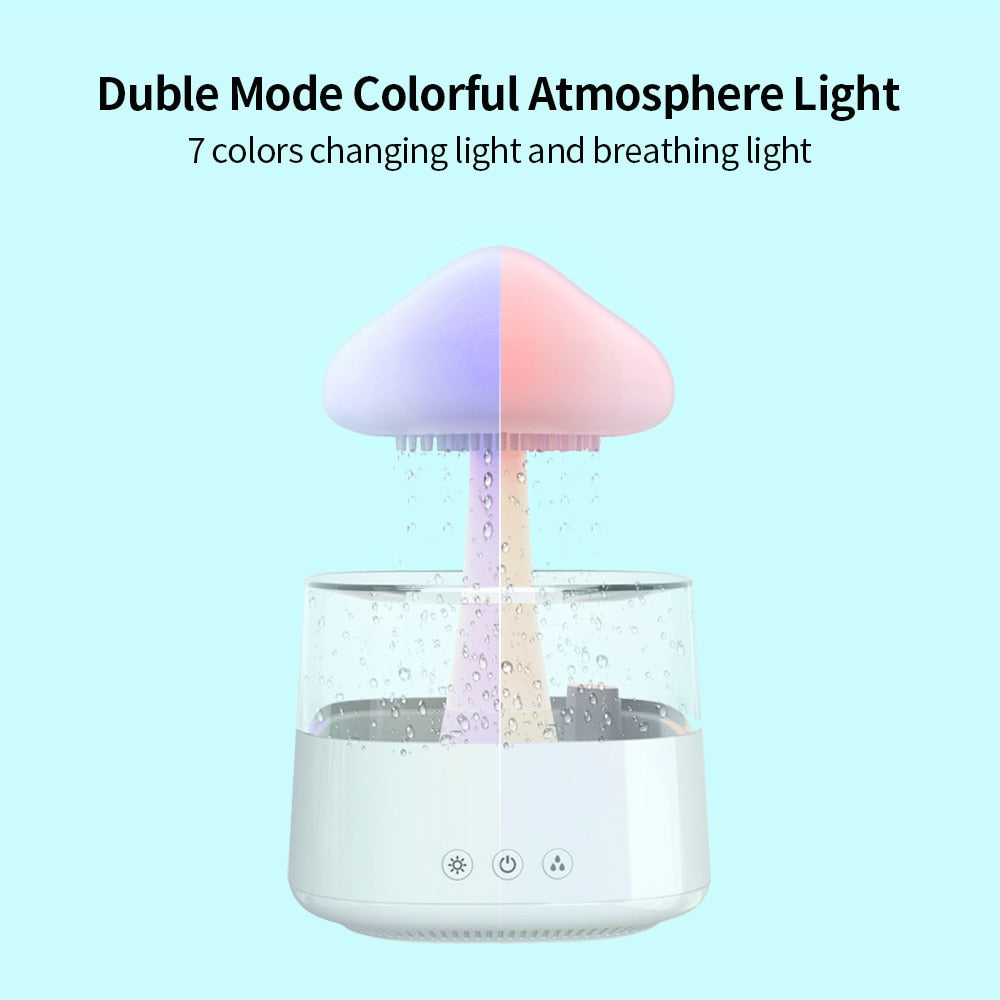 Rain Cloud Humidifier Relax Aromatherapy Lamp USB Rain Sound Diffuser 280ml Colorful Night Light For Home ShopOnlyDeal