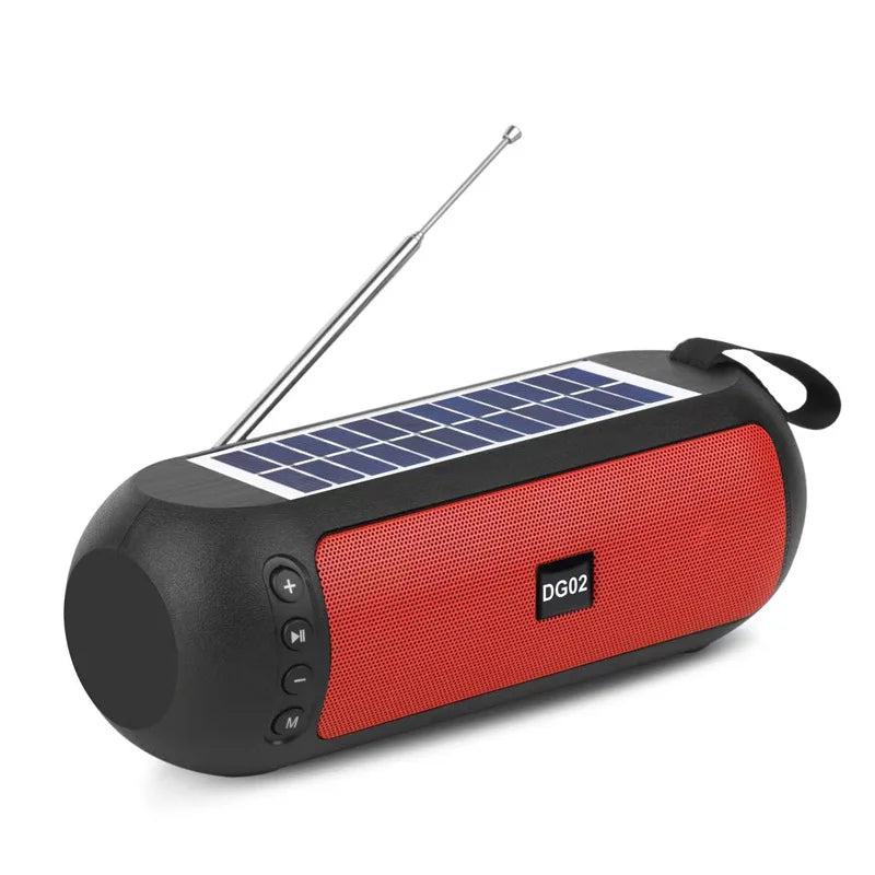 Portable FM Radio with Solar Charging - Wireless Bluetooth Speaker, MP3 Music Player, Microphone Support, TF Card and USB Compatible ShopOnlyDeal