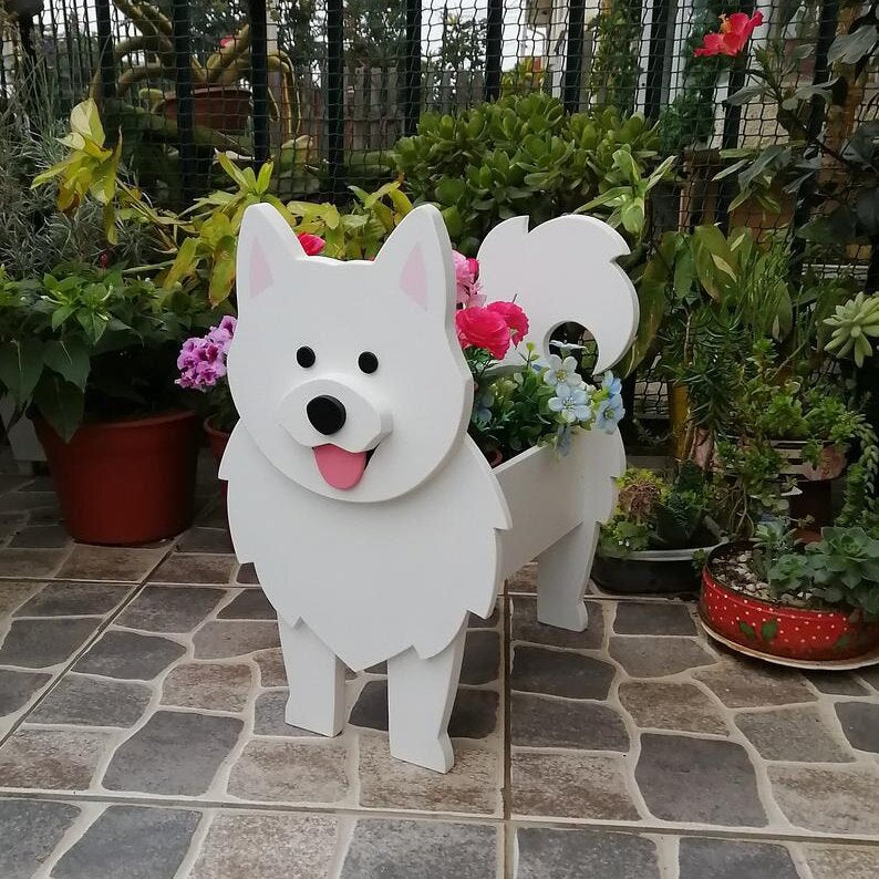 Dog Planter Garden Flower Pot Dog Shape Planter Schnauzer Bulldog Poodle Corgi Yorkshire Vase Pots DIY PVC Flower Planters Garden Home Decor ShopOnlyDeal