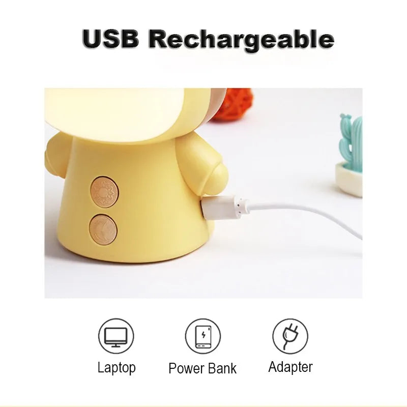 Cute LED Desk Lamp Usb Rechargeable Dimmable Study Table Lamp Portable Bedside Night Light for Reading Work Kids Birthday Gift ShopOnlyDeal