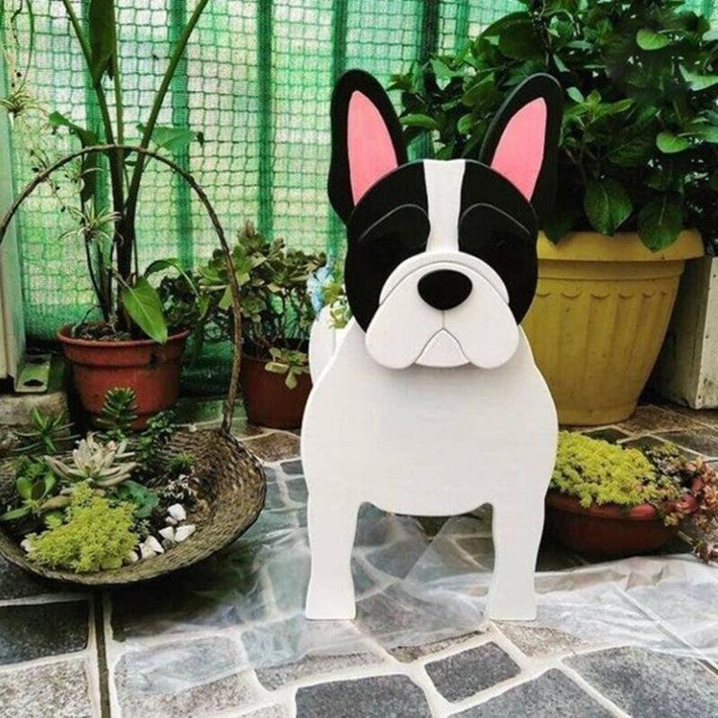 Garden Flower Pot Dog Planter Schnauzer Bulldog Poodle Corgi Yorkshire Garden Pots DIY PVC Flower Planter Garden Home Decor ShopOnlyDeal